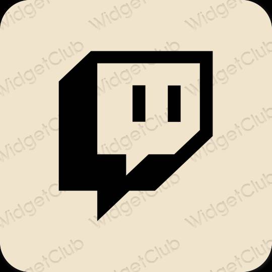 Estetico beige Twitch icone dell'app