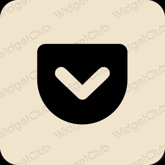 Estetický béžový Pocket ikony aplikací