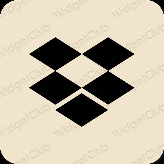 Естетичен бежово Dropbox икони на приложения