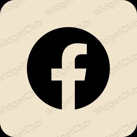 Æstetisk beige Facebook app ikoner