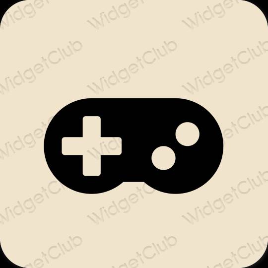 Aesthetic beige Game app icons