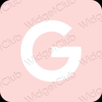 Esthétique rose pastel Google icônes d'application