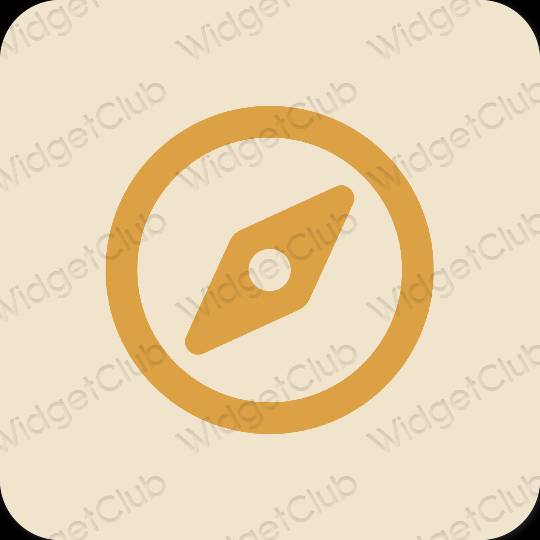 Æstetisk beige Safari app ikoner