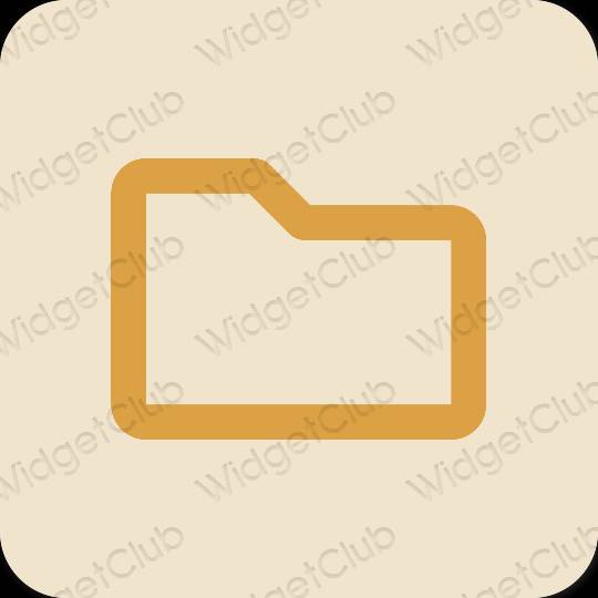 Estetyka beżowy Files ikony aplikacji