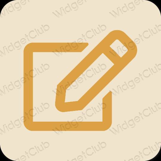 Estetické béžová Notes ikony aplikácií