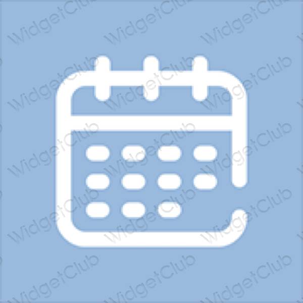 Estetické pastelovo modrá Calendar ikony aplikácií