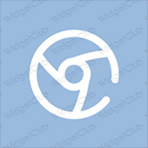 Estetis biru pastel Safari ikon aplikasi