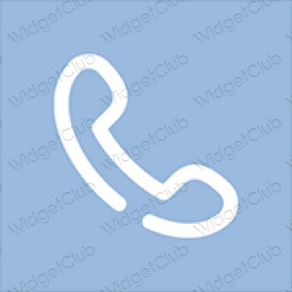 Αισθητικός παστέλ μπλε Phone εικονίδια εφαρμογών