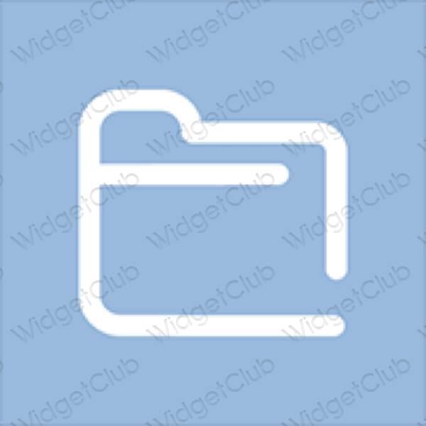 Esztétika pasztell kék Files alkalmazás ikonok