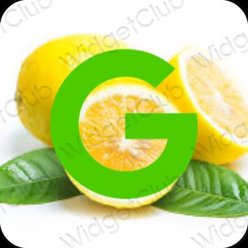 Estetik Yeşil Google uygulama simgeleri