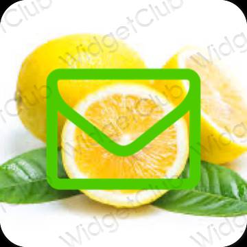 Estetik hijau Mail ikon aplikasi