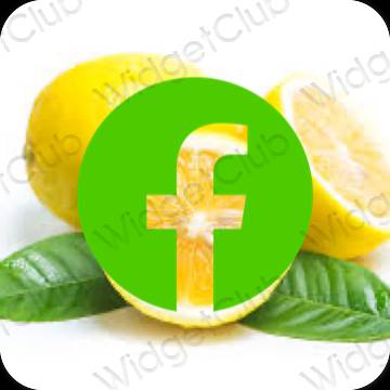 Stijlvol groente Facebook app-pictogrammen