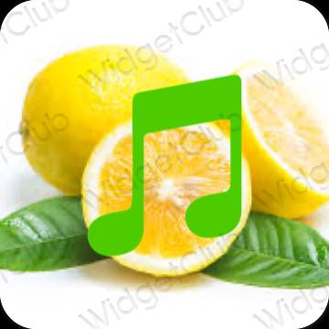 אֶסתֵטִי ירוק Apple Music סמלי אפליקציה