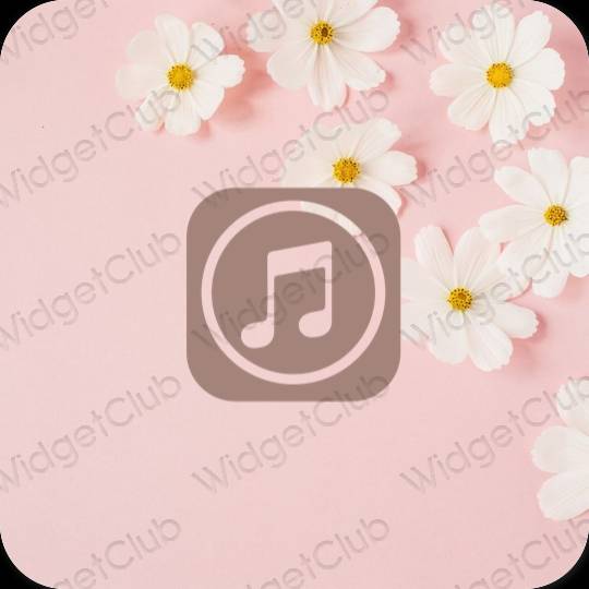 Esthétique brun Apple Music icônes d'application