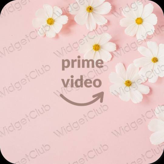 Estético rosa pastel Amazon ícones de aplicativos