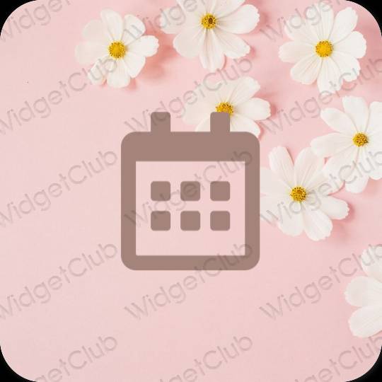 Естетски браон Calendar иконе апликација