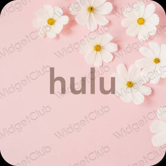 审美的 柔和的粉红色 hulu 应用程序图标