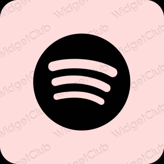 Estetinis pastelinė rožinė Spotify programėlių piktogramos