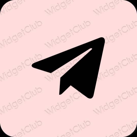 אֶסתֵטִי ורוד פסטל Telegram סמלי אפליקציה