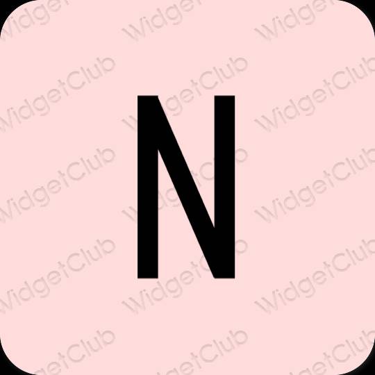 Aesthetic pastel pink Netflix app icons