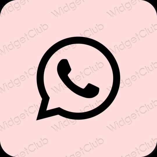 Estetik merah jambu pastel WhatsApp ikon aplikasi