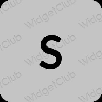 Estetyka szary SHEIN ikony aplikacji