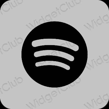 Estetyka szary Spotify ikony aplikacji
