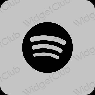 Estético gris Spotify iconos de aplicaciones