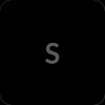 Esztétika fekete SHEIN alkalmazás ikonok