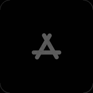 Естетски црн AppStore иконе апликација