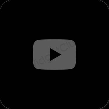 Estetis hitam Youtube ikon aplikasi