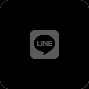 Estetik hitam LINE ikon aplikasi
