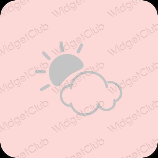 Aesthetic pastel pink Weather app icons