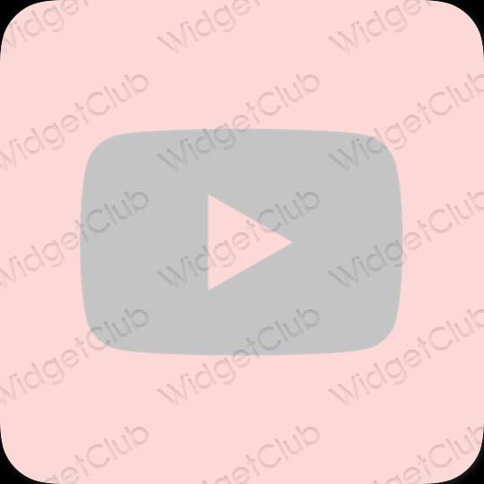 Aesthetic pastel pink Youtube app icons