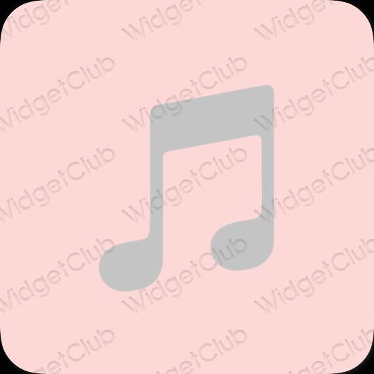 Aesthetic pastel pink Music app icons