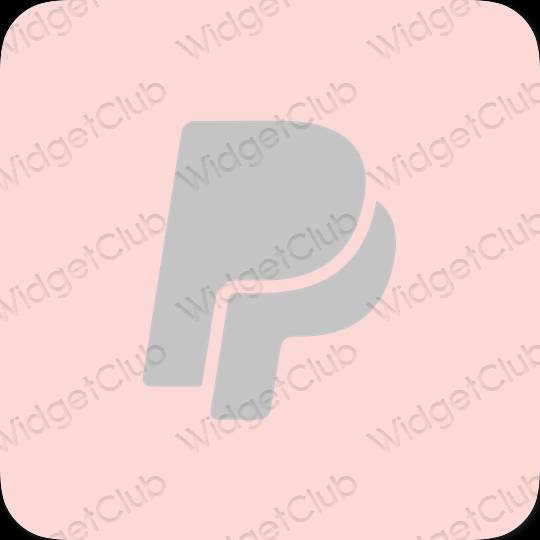 Stijlvol pastelroze Paypal app-pictogrammen