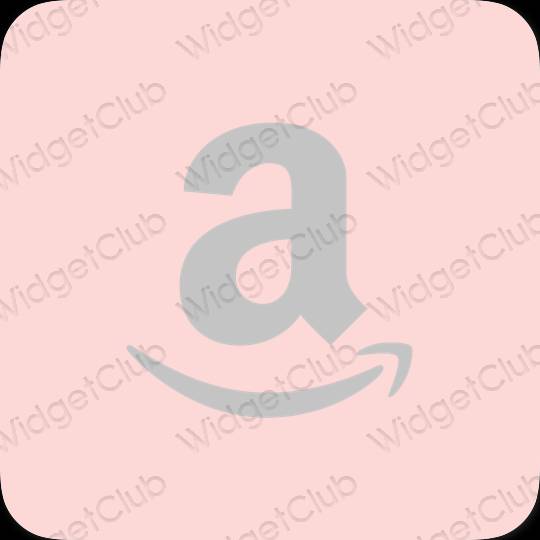 Aesthetic pastel pink Amazon app icons