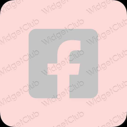 Aesthetic pastel pink Facebook app icons