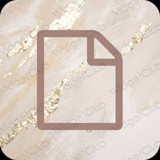 Estetik coklat Notes ikon aplikasi