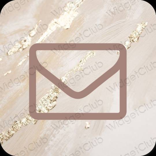 Estetis cokelat Gmail ikon aplikasi