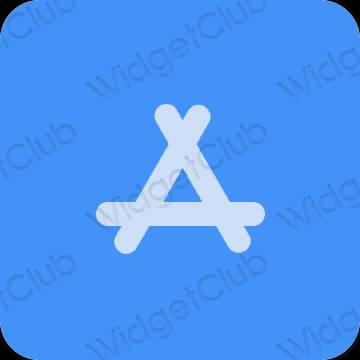 Aesthetic neon blue AppStore app icons