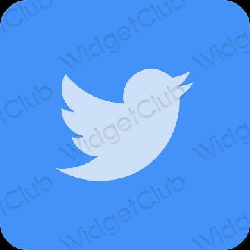 Aesthetic blue Twitter app icons