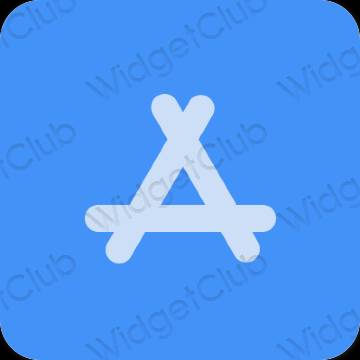 Estetické neónová modrá AppStore ikony aplikácií