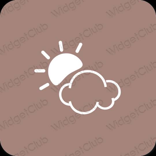 Estetico Marrone Weather icone dell'app