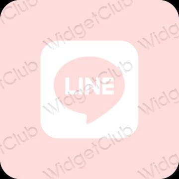 Esztétika pasztell rózsaszín LINE alkalmazás ikonok