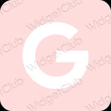 Estetik merah jambu pastel Google ikon aplikasi