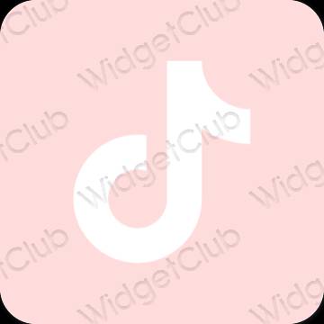 Estetický pastelově růžová TikTok ikony aplikací