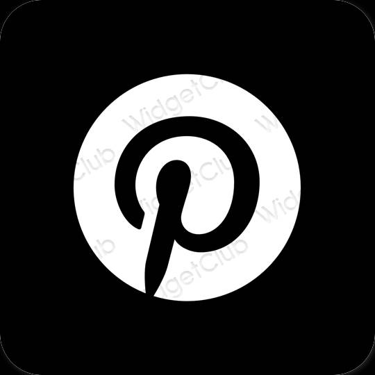 Αισθητικός μαύρος Pinterest εικονίδια εφαρμογών