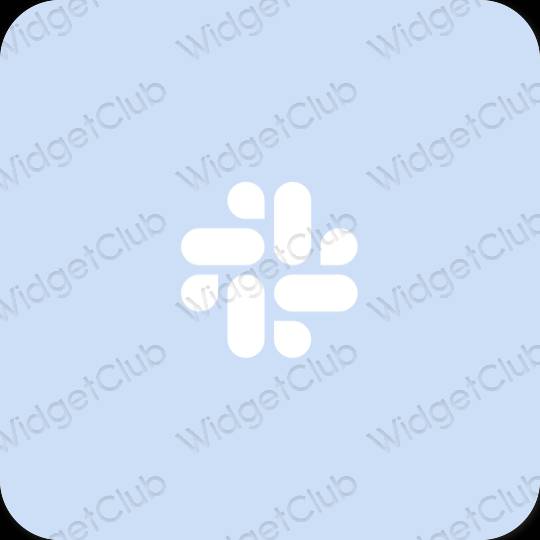 Ästhetisch pastellblau Slack App-Symbole