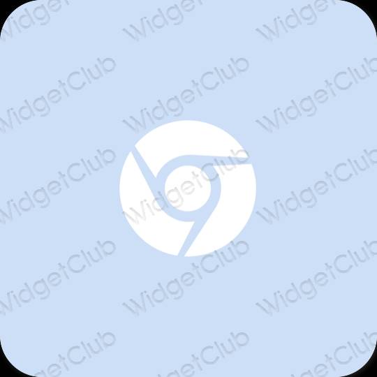 Esthétique bleu pastel Chrome icônes d'application
